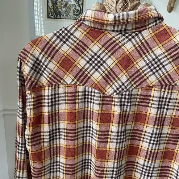 Wrangler Western Style Snap Front Plaid Flannel XL - Picture 4 of 7